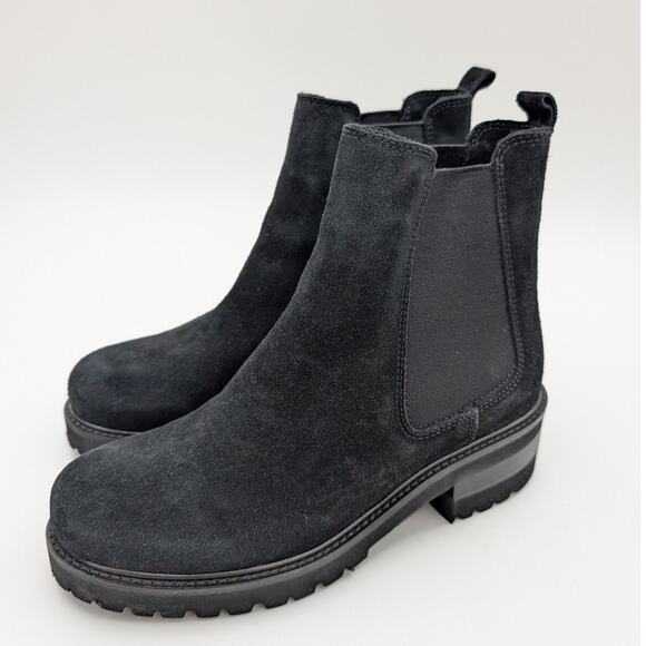 La Canadienne Connor Waterproof Suede Chelsea Boots Black Womens Size US6M EU37 - Picture 1 of 12